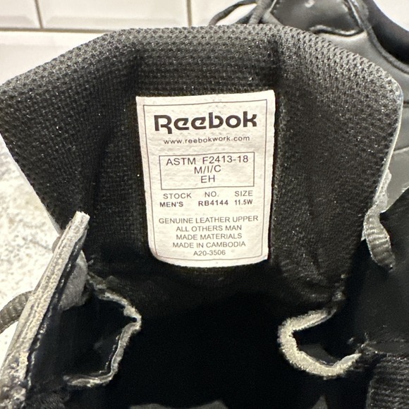 Reebok Sublite Cushion Mid Cut RB4144  Shoes Men\'s Work-boots‎ 11.5 Wide Black main image 5